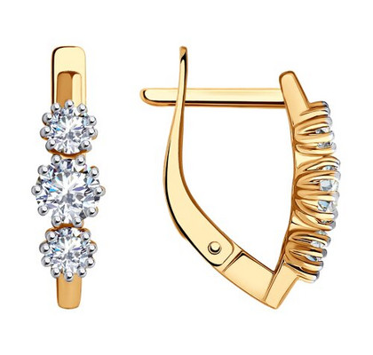 Cercei din aur cu finiale