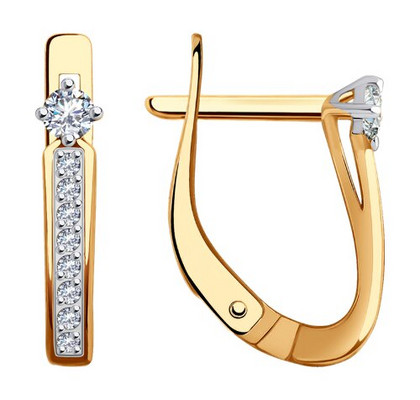 Cercei din aur cu finiale