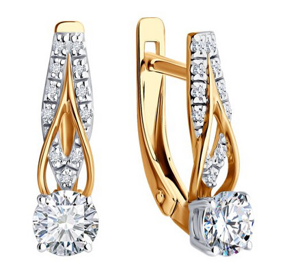 Cercei din aur cu finiale