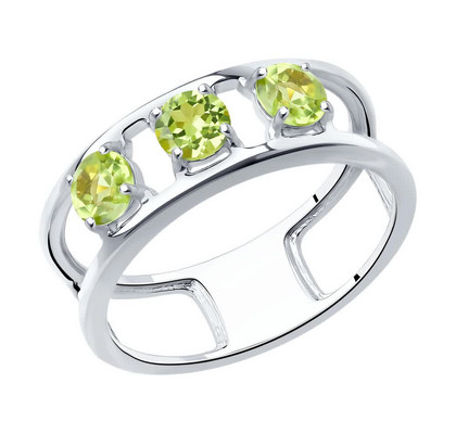 Inel de argint cu peridoturi