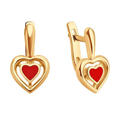 Cercei din aur cu email