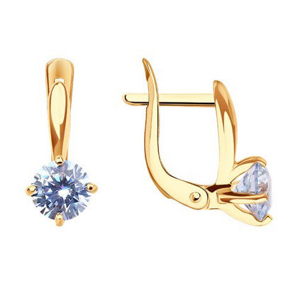 Cercei din aur cu finiale