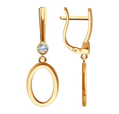 Cercei din aur cu finiale