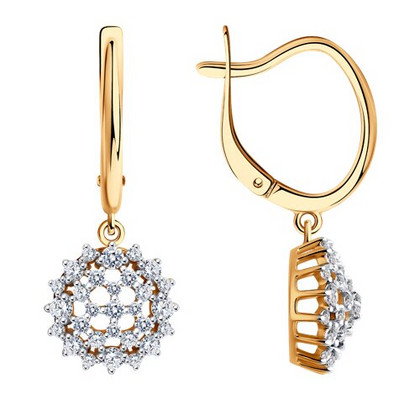 Cercei din aur cu finiale