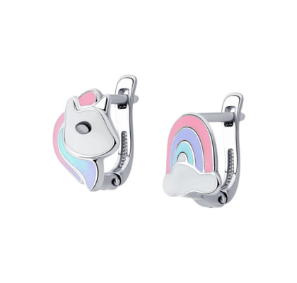 Серьги из серебра с эмалью
