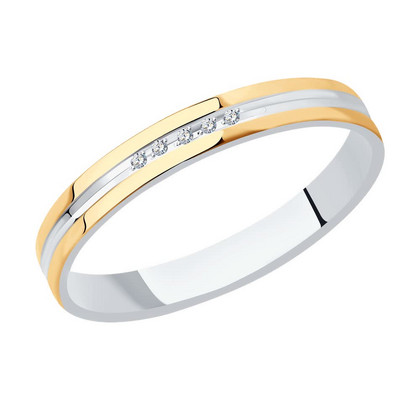 Inel de logodnă din aur combinat cu zirconii