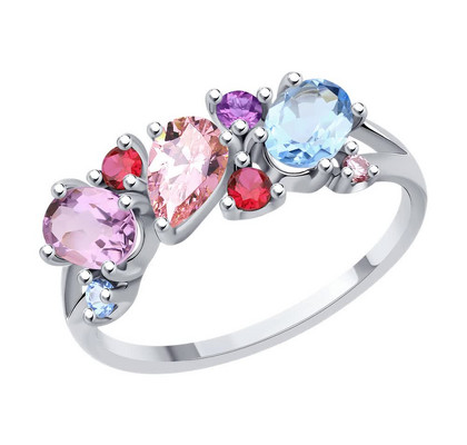 Inel de argint cu mix de pietre