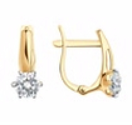 Серьги из золота с фианитами 