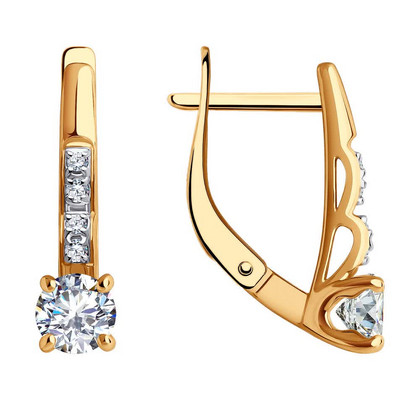 Cercei din aur cu zirconii