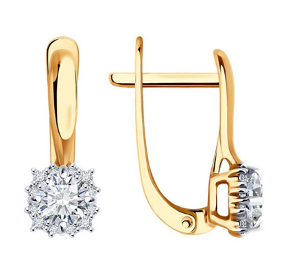 Cercei din aur cu zirconii