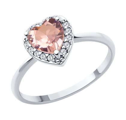 Inel de argint cu sitall și zirconiu cubic