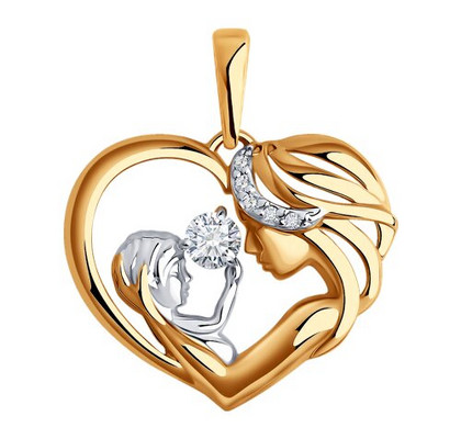 Подвеска из золота с фианитами