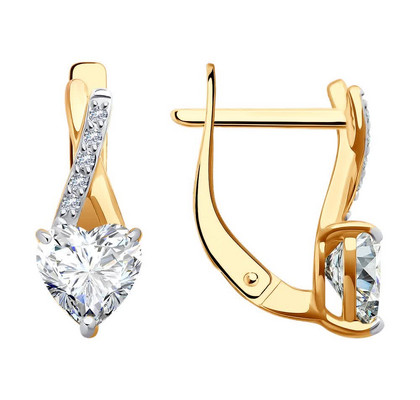 Cercei din aur cu zirconii