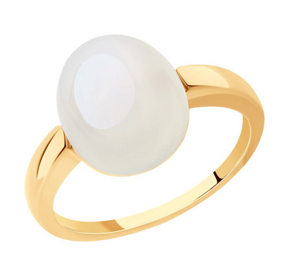 Кольцо из золота с лунным камнем 