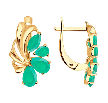 Cercei din aur cu agate