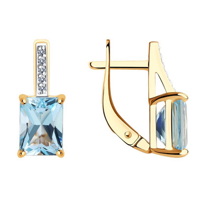 Cercei din aur cu topaze și zirconii