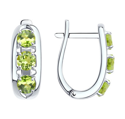 Cercei din argint cu peridoturi