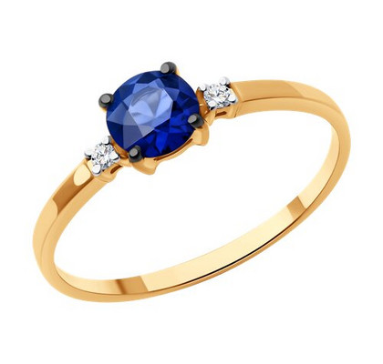 Inel din aur cu diamante și safir
