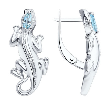 Cercei din argint cu topaze