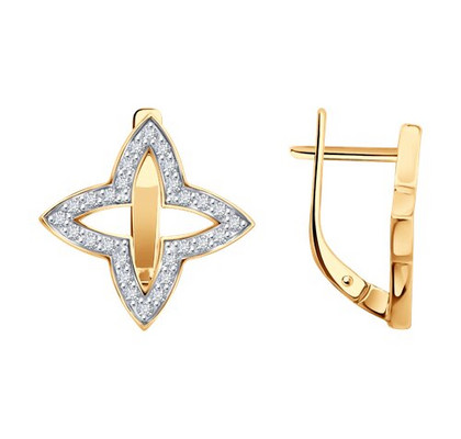 Cercei din aur cu diamante