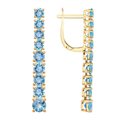 Cercei din aur cu topaze și zirconii