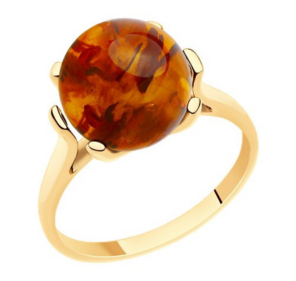 Inel din aur cu chihlimbar