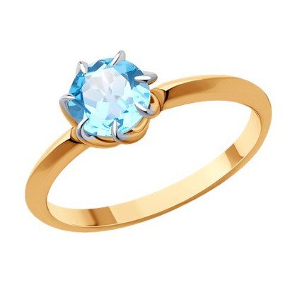 Кольцо золотое  с топазом