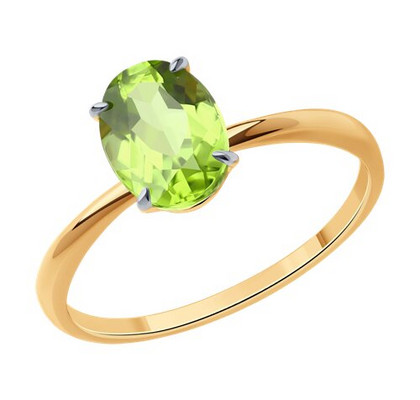 Inel din aur cu crizolit