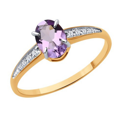 Inel din aur cu ametist