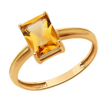 Inel din aur cu citrin