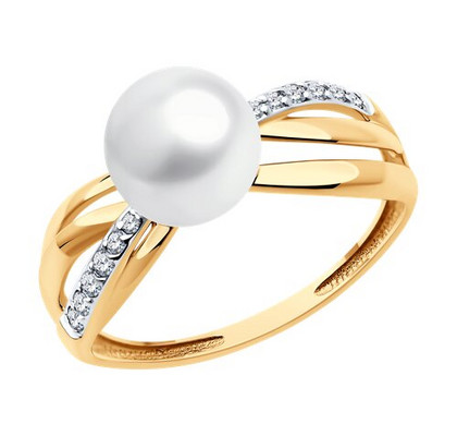 Inel din aur cu perlă