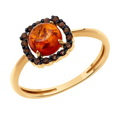 Inel din aur cu chihlimbar