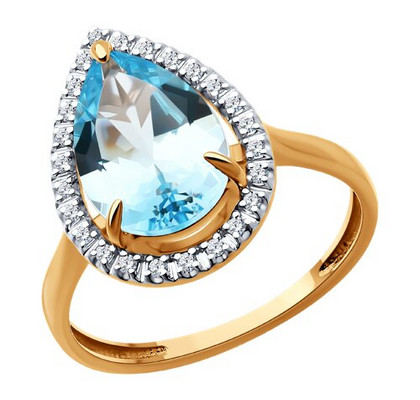 Inel din aur cu topaz