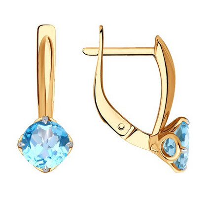 Cercei din aur cu topaz