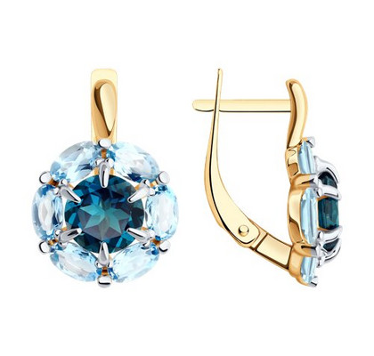 Cercei din aur cu topaz