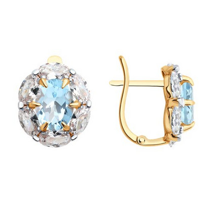 Cercei din aur cu topaz