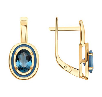 Cercei din aur cu topaz