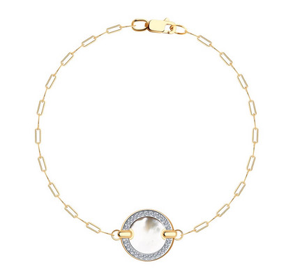 Brățară din aur cu sidef și zirconii