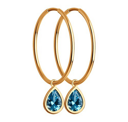 Cercei din aur cu topaz