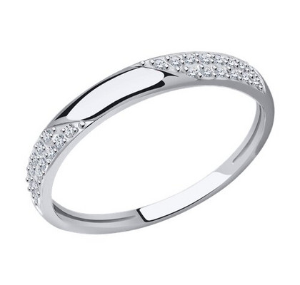 Inel din aur alb cu fianite