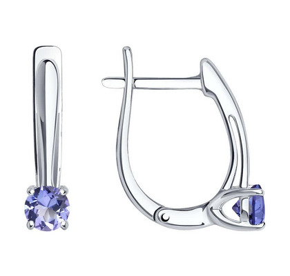 Cercei din argint cu tanzanite