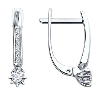 Cercei din aur alb cu diamante