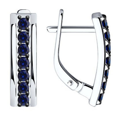 Cercei din aur alb cu safire