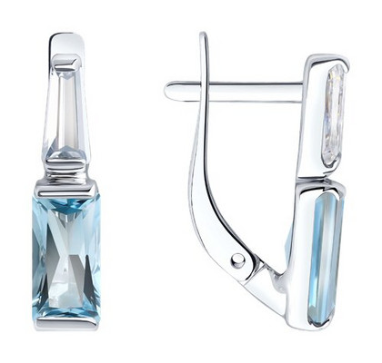 Cercei din aur alb cu topaz