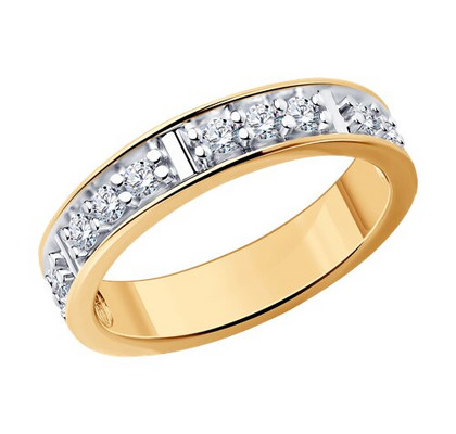 Inel din argint placat cu aur cu fianite