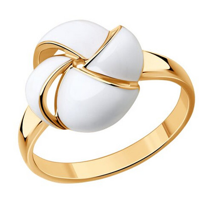 Inel din argint placat cu aur cu email