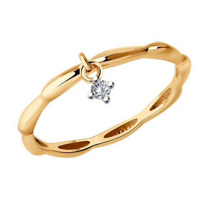 Inel din argint placat cu aur cu fianit