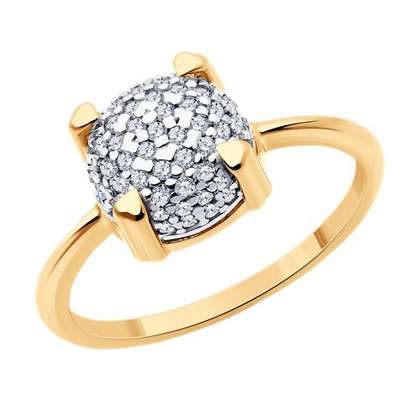 Inel din argint placat cu aur cu fianite