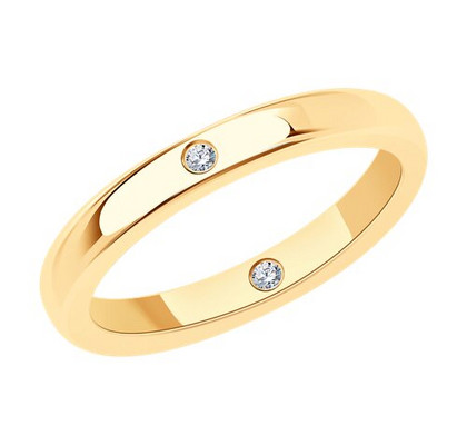 Кольцо из золочёного серебра с фианитами