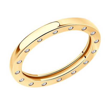 Inel din argint placat cu aur cu fianite